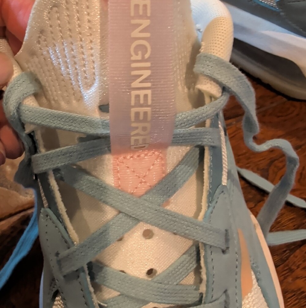 Jordan Women's Low-Top Athletic Sneakers in Light Blue, White, and Pale Pink - Picture 6 of 9